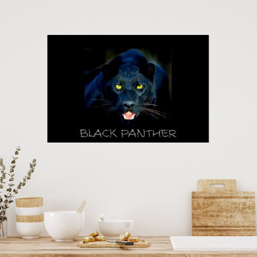 Zwart pantherPoster Poster (Keuken)