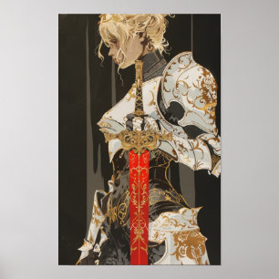 Zwart Papier Dubbele Blootstelling Wit Rood SW Abs Poster