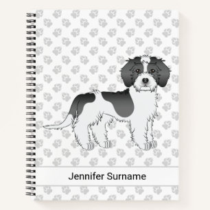 Zwart Parti-kleur Mini Goldendoodle Hond & Tekst Notitieboek