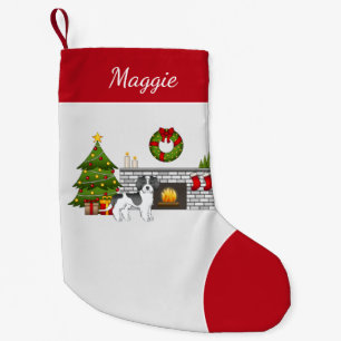 Zwart Parti-kleur Mini Goldendoodle Kerstkamer Kleine Kerstsok