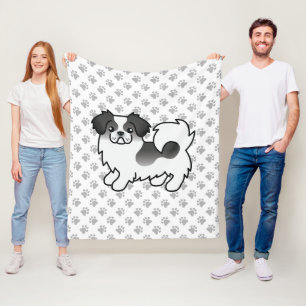 Zwart Parti-Kleur Tibetaanse Spaniel Cute Hond & P Fleece Deken