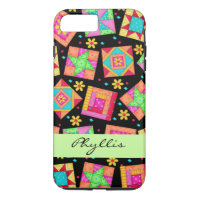 Zwart patchwork Quilt Block Name Persoonlijk