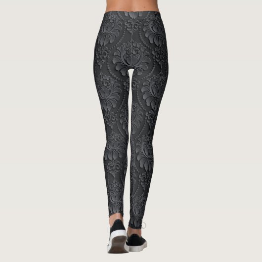 Zwart patroon leggings (Achterkant)