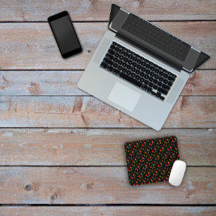 Zwart patroonflorbloem muismat