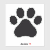 Zwart Paw Print Vinyl Sticker (Vel)