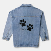 Zwart Paw Prints Design Denim Jas Denim Jacket (Achterkant)
