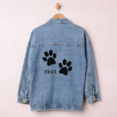 Zwart Paw Prints Design Denim Jas Denim Jacket (Hangar)