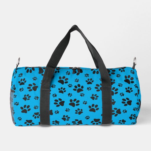 Zwart Paw Prints Design Duffel Bag Plunjezak (Achterkant)