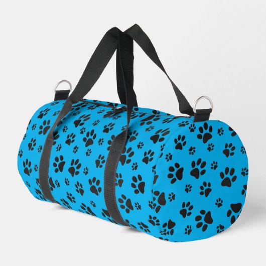Zwart Paw Prints Design Duffel Bag Plunjezak (Linkerhoek)