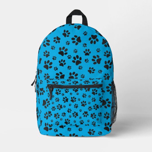 Zwart Paw Prints Design Terug Pack Bedrukte Rugzak (Voorkant)