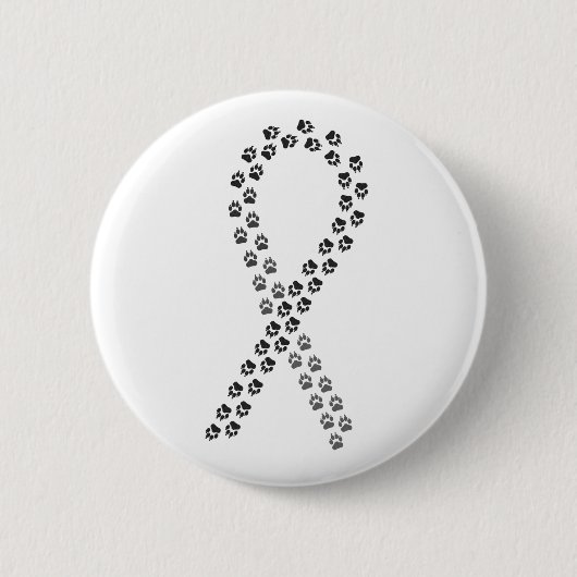 Zwart Pawprint lint Ronde Button 5,7 Cm (Voorkant)