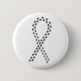 Zwart Pawprint lint Ronde Button 5,7 Cm