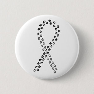 Zwart Pawprint lint Ronde Button 5,7 Cm