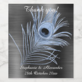 ZWART PEACOCK WINE ETIKET (Enkel label)