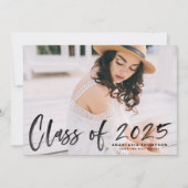 Zwart penseel belettering foto Afstuderen Aankondiging (Voorkant)