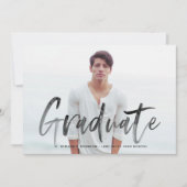 Zwart penseel belettering foto Afstuderen Kaart (Voorkant)