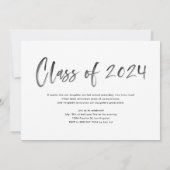 Zwart penseel belettering foto Afstuderen Kaart (Achterkant)