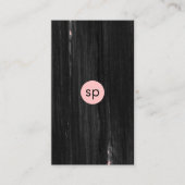 Zwart penseelroze visitekaartje (Voorkant)