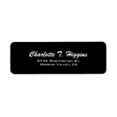 Zwart penseelscript Elegant Minimalistisch Modern Etiket (Voorkant)