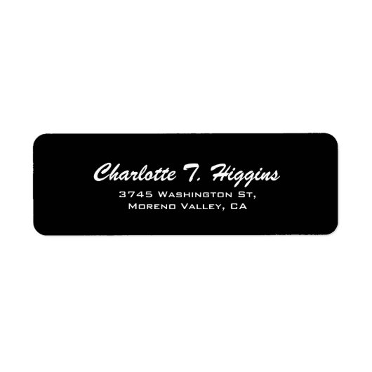 Zwart penseelscript Elegant Minimalistisch Modern Etiket (Voorkant)