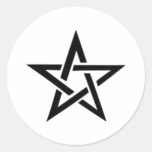 zwart pentakel pentagram duivel 666 ronde sticker