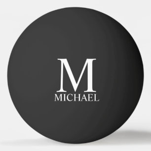 Zwart persoonlijk monogram en naam pingpongballen