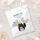 Zwart Perzisch Kat Verjaardag Dank u Favor Bag Bedankzakje (Geknipt)
