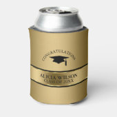 Zwart Pet en gouden streep- Afstuderen Blikjeskoeler (Blikje Achterkant)