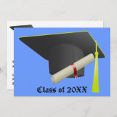 Zwart Pet High School Afstuderen Kaart (Voorkant / Achterkant)