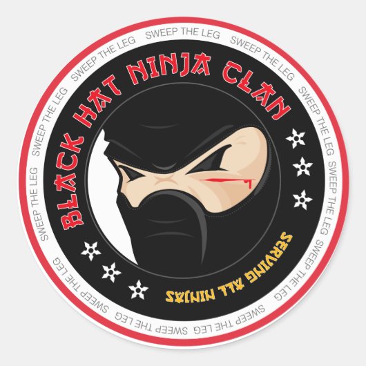 Zwart Pet Ninja Sticker (Voorkant)