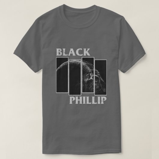 Zwart Phillip Distress Version Kussen T-shirt (Design voorkant)