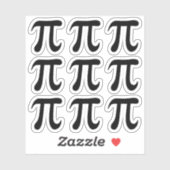 Zwart pi symbool stickers, set van negen sticker (Vel)
