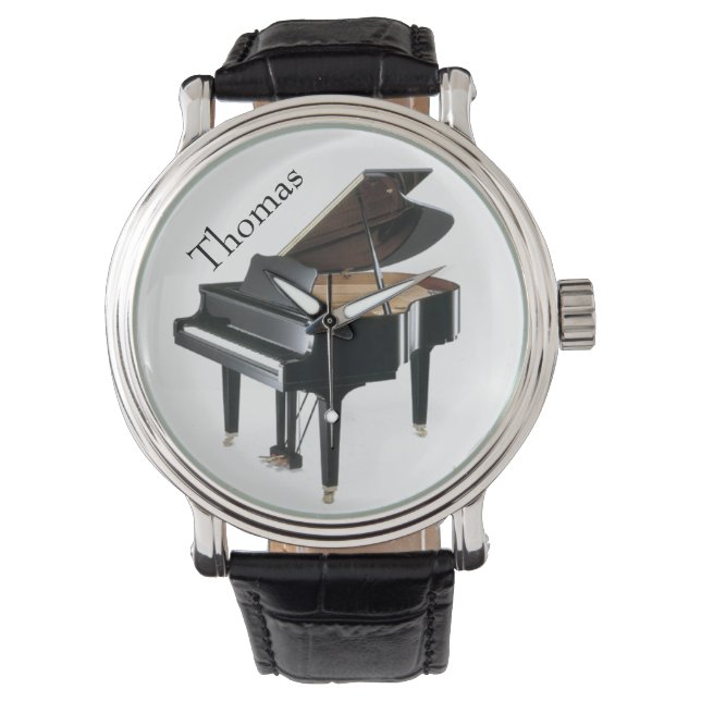 Zwart Piano horloge (Voorkant)