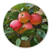 "ZWART PINK APPLES" CERAMIC KNOB KERAMISCHE KNOP (Voorkant)