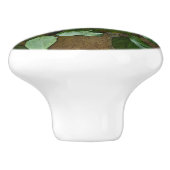 "ZWART PINK APPLES" CERAMIC KNOB KERAMISCHE KNOP (Zijkant)