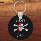 Zwart Pirate Skull Crossbones Sleutelhanger Gift (Voorkant)