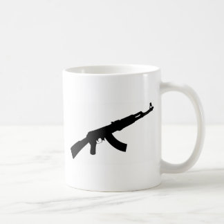 zwart pistool ak 47 pictogram koffiemok