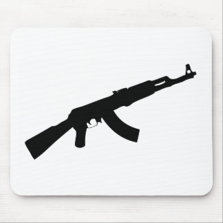 zwart pistool ak 47 pictogram muismat