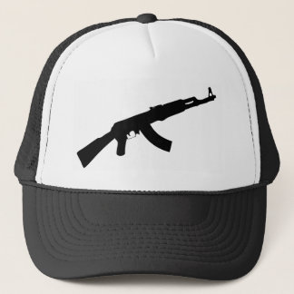zwart pistool ak 47 pictogram trucker pet