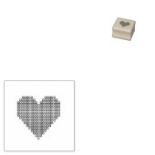 Zwart pixelhart 	rubberstempel (Gestempeld)