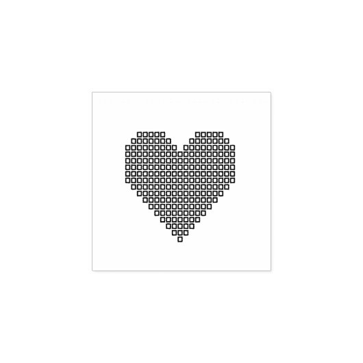 Zwart pixelhart 	rubberstempel (Afrduk)