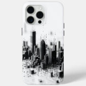 Zwart pointillisme monochromatische stedelijke arc Case-Mate iPhone case (Achterkant)