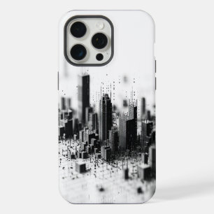 Zwart pointillisme monochromatische stedelijke arc iPhone 15 pro max hoesje