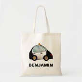 Zwart Politieauto Kinder Tote Bag (Voorkant)