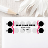 Zwart Polka Dot Fancy adreslabel Etiket (Insitu)