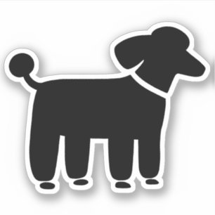 Zwart Poodle Pet Dog Design Vinyl Sticker
