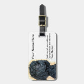 Zwart porselein bagagelabel (Voorkant verticaal)