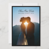 Zwart Premium Script Classic Photo Black Lijst Save The Date (Voorkant)