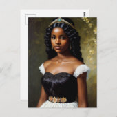  zwart prinses portretkunst briefkaart (Voorkant / Achterkant)