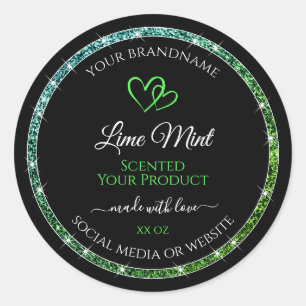 Zwart Product Verpakkingslabels Blauwgroen Groen G Ronde Sticker